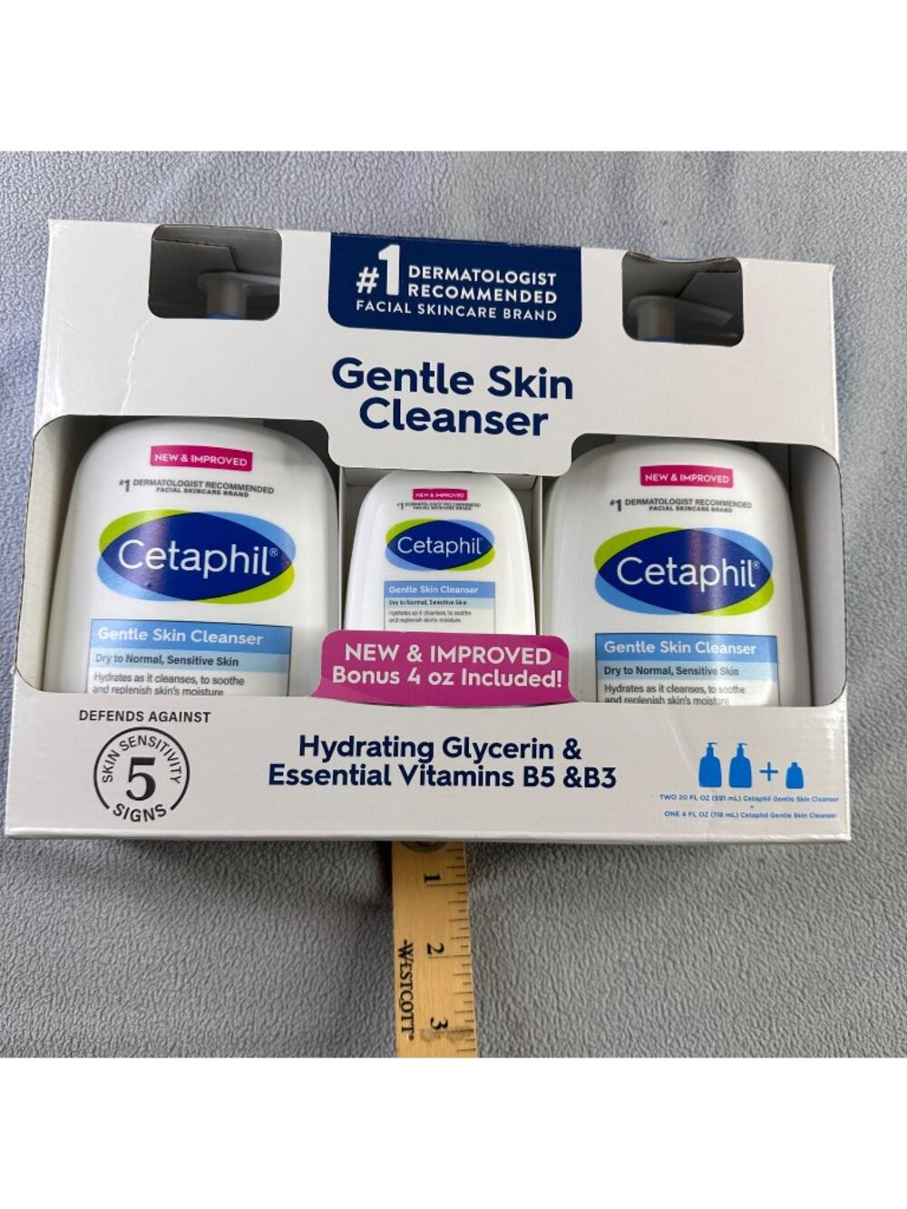Cetaphil Gentle Skin Cleanser Hydrating New Box of 2 20 oz 4 oz Bottles Sealed
